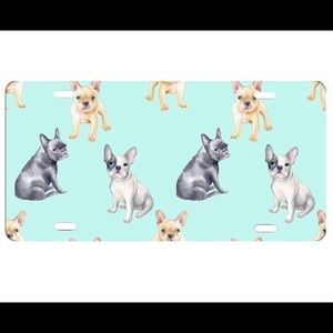French bulldog license plate blue